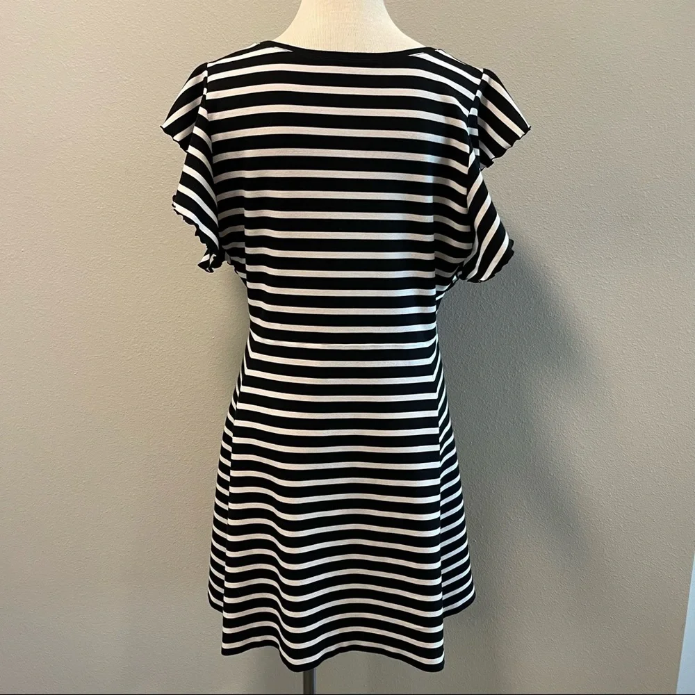 kate spade Black and White Striped Midi Dress